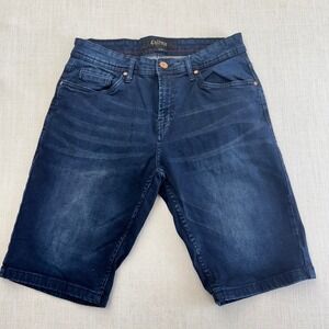 Cultura New York Mens‎ Denim Shorts Dark Wash Blue Stretch Size 32 SYG NZ